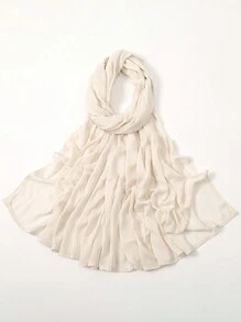 1 件女士头巾纯色宽边轻质透气头巾围巾，适合所有季节头巾，适合阿巴亚面纱服装 - 純色 - 查看 19