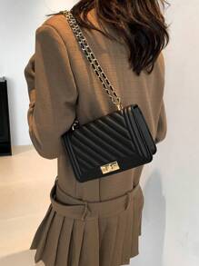 Women Casual Simple Fashion Shoulder Bag For Daily Use , Old Money - Black - View 3