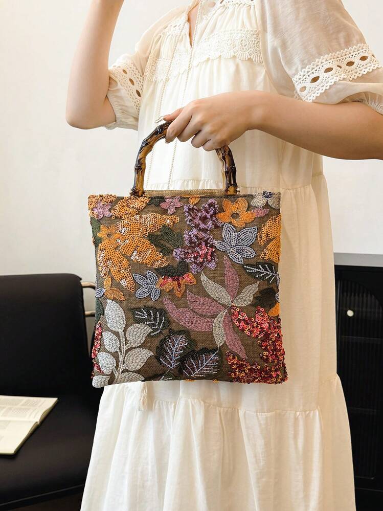 Fashion Colorful Sequins Contrast Mesh Embroidered Jacquard