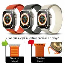 4 Pieces Strap For Apple Watch Series 42 44 45 49mm, Nylon Material, Unisex Adjustable Strap With Titanium G Hook For Apple Watch Series (42/44/45/49mm) - 彩色 - 查看 3