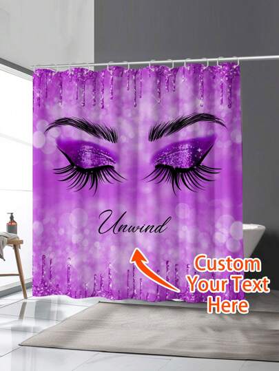 1 pieza Cortina de ducha personalizada con impresión digital, versátil, resistente al moho y al agua, con 12 ganchos de plástico y ojales de metal, accesorio de baño duradero y resistente para la decoración del hogar, decoración de otoño, accesorios de baño, de vuelta a la escuela