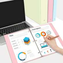 3 Ring Binder, Clear View Binder Three Ring  (Fit 8.5x11 Inches) For School Binder Or Office Binder Supplies - 粉紅色-2寸 - 查看 7