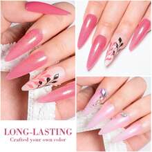 Mtssii 7ml 橡胶底凝胶闪粉裸粉色白色二合一凝胶指甲油美甲油，适合秋冬季美甲