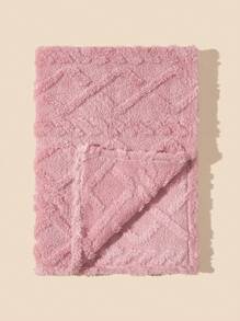 1 件柔软舒适纯色钻石图案天鹅绒婴儿毯，适合居家或旅行，秋冬季 - 藕粉色 - 查看 13