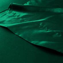 Satin Bed Sheets 10 Colors Faux Silk Shet Set Cooling Soft Sheet With Deep Pocket Fitted Sheet Pillow Cover - màu xanh lá - Xem 4