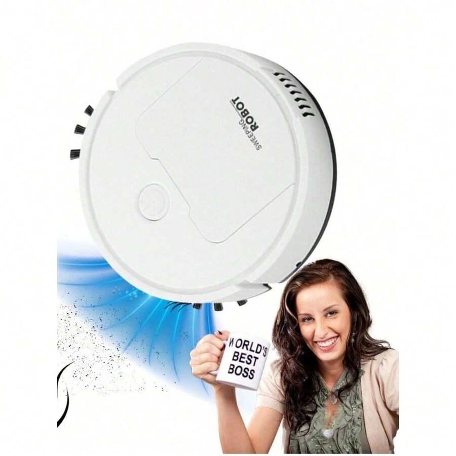 Robot Sweeper/Automatic Vacuum Cleaner Household Dry Cleaning Mopping Broom Smart And Silent - 白色 - 查看 1