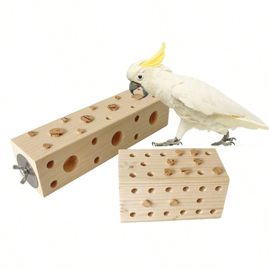Vogelstange Mit Schaukel & Kauspiel – Naturholz-Spielzeug Für Sittiche & Wellensittiche