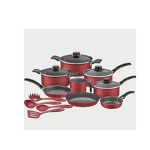 Nonstick Cookware Set - Red Aluminum 12 Pieces Turin - Đỏ - Xem 1