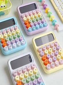 Retro Style Colorful Calculator 12 Numbers Colorful School Calculator Back To School - 彩色 - 查看 5