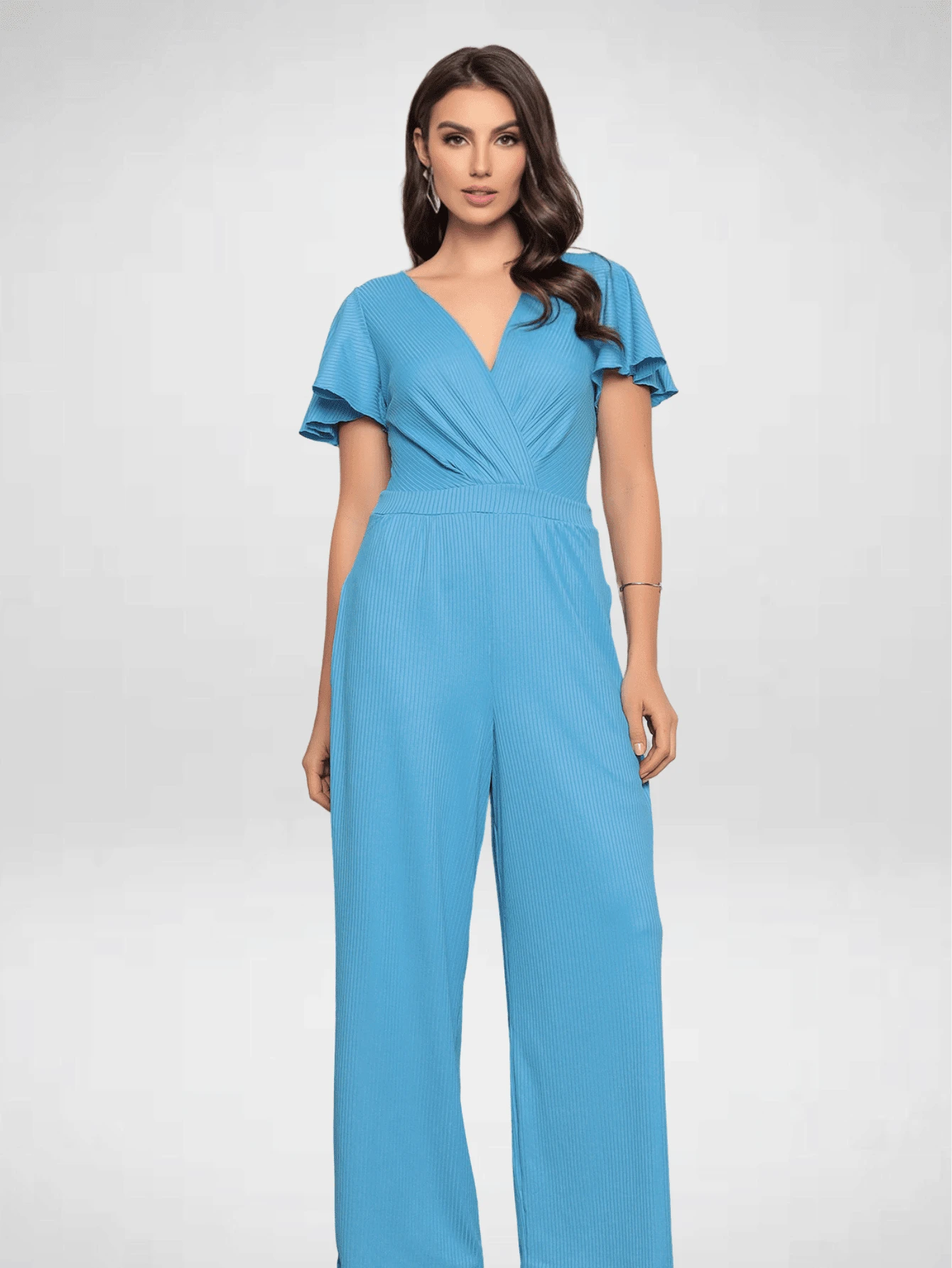 Vanessa Women's Pantaloon Jumpsuit With Sleeves - Màu xanh nhạt - Xem 1