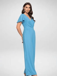 Vanessa Women's Pantaloon Jumpsuit With Sleeves - Màu xanh nhạt - Xem 5