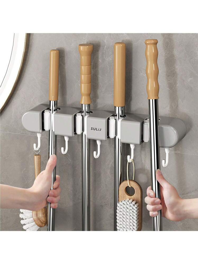 Qiannhee Ganci da Parete Autoadesivi 4 Pezzi Ganci Adesivi da Parete Immagine Senza Foratura Ganci Adesivi per Portasciugamani da Bagno per Cucina, Camera da Letto e Cucina (Argento