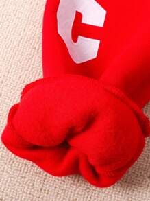 2 piezas Conjunto de sudadera con estampado de oso y pantalones con estampado de letras para niños pequeños de moda - Multicolor - Ver 8