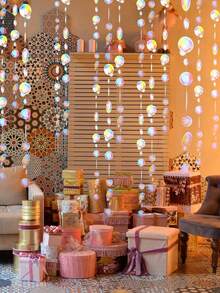 1 Vòng hoa bong bóng trong suốt và nhiều màu sắc trang trí tiệc bong bóng nổi treo ánh sáng trôi nổi bãi biển hồ bơi chủ đề đại dương sinh nhật cô dâu tiệc cưới trang trí nền tiệc (Không phải bong bóng 3D thực sự, mà mô phỏng bầu không khí thổi bong bóng thông qua hiệu ứng phản chiếu) - Nhiều màu - Xem 2