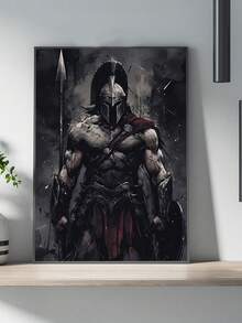 1pc Modern Art Poster, Samurai With Long Spear, Canvas Wall Art Prints For Bedroom, Living Room, Dining Room, Office, Bathroom, Corridor, Cafe, Dorm, Wall Art, Home Decor, Unframed - Multicolor - View 2