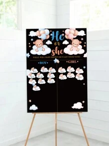 1 set Giochi per la rivelazione del sesso del bambino, cartellone per previsione del sesso, decorazioni per festa di rivelazione del sesso, giochi per festa di compleanno per bambino o bambina, regali per future mamme, decorazioni e regali per baby shower e famiglia