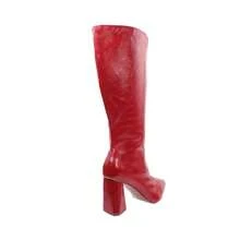 Croco Women's Boot With Thick Heel Geometric 7.5cm Thin Toe Luxury Comfortable Non-Slip - Red - View 4