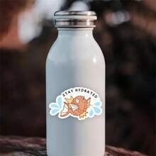 1 件，保持水润鱼 PVC 可移除贴纸 - 3 英寸防水、防晒、耐用，适用于笔记本电脑、水瓶、汽车、窗户、头盔等