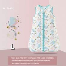 1.5TOG Newborn Sleeping Bag, Suitable For Spring, Autumn And Winter, Cartoon Print, Comfortable And Breathable, Sleeveless Vest Style Sleeping Bag, Baby Pajamas, Heart Pattern For Valentine's Day - Multicolor - View 12