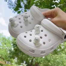 4pcs 3D Cute Puppy Shoe Charm Adorable Poodle Dog Shoe Decoration For Clogs Sandals, Beach Bags, Great Gift For Holiday Party