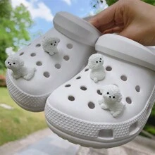 4pcs 3D Cute Puppy Shoe Charm Adorable Poodle Dog Shoe Decoration For Clogs Sandals, Beach Bags, Great Gift For Holiday Party