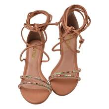 Women's High Block Heel Sandal Strass Strap Laguna - Marrón Mocha - Ver 3