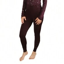 Hy FASHION Womens/Ladies Enchanted Collection Horse Riding Tights (Plum/Rose Gold) - Plum/Rose Gold - View 1