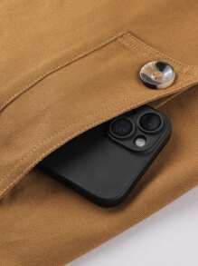 LEDUNTINO Giacca casual da uomo con bottoni, stile cargo, adatta come regalo per marito/fidanzato, giacca antivento leggera da uomo con cappuccio staccabile, tasconi, giacca primaverile/autunnale