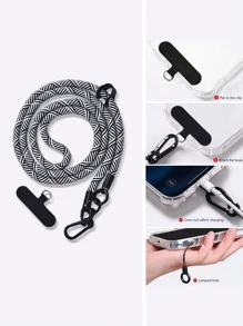 好看的长斜挎肩带手机挂绳，适用于所有智能手机，夹子适合所有标准手机壳，不影响充电，可以挂 Ccd 相机耳机眼镜袋水瓶手机配件礼物送给母亲、家人、朋友、生日、节日手机挂饰、手机链 - 彩色 - 查看 7