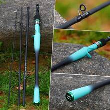SOUGAYILANG 4-Piece 7-Feet Carbon Fiber Fishing Rod Spinning Travel Portable Rod Lightweight Sensitive Tournament Quality Fishing Pole For Fresh & Saltwater - 湖藍色 - 查看 8