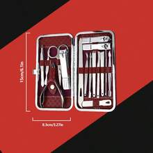 18 件套不锈钢美甲套装，包括美甲工具、便携式旅行盒、角质钳和修剪器、专业美甲和足疗套装、个人护理旅行套装。 - 彩色 - 查看 3