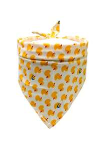 1pc Pet Duckie Fruit Design Triangle Bib/Scarf, Pet Accessories Suitable For Dogs & Cats