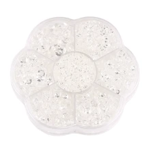 5000pcs/Box, 2mm 3mm 4mm 5mm 6mm, 5 Sizes, Silver Base Crystal Beads Stones,Flower Shape Box Packed, Round Flatback Rhinestones Multi Colors Crystal Gems Non HotFix DMC Jewelry Beads Glass Stones Diamond 3D Pattern Design Accessories Glitter Manicure Decal Decorations For Clothes,Bag,Shoes,Cups,Phone Covers,Handicrafts,Diy Trim.