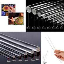 10pcs/Pack 200mm Transparent Acrylic Round Rod, Solid Plastic Cylinder Rods, Acrylic Guiding Rods - Clear - View 2