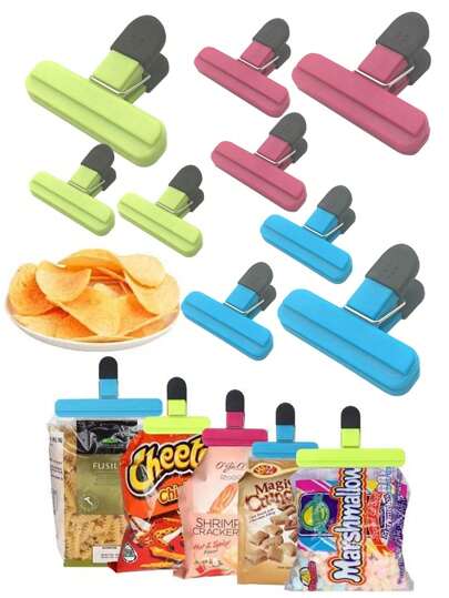 1~9Pack Chip Clips, Portabla Stora Chip Bag Clips, Diverse storlekar Uppgradering Vidöppen påse för matförvaring med lufttäta förseglade greppklämmor Heavy Seal Grip Sealer Clamp Tool Köksorganisation Tillbehör
