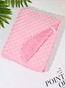1 件-29.9 英寸 * 40.1 英寸粉色大号柔软亲肤泡泡毯儿童浴巾可爱纯色豆毯婴儿浴巾适合居家旅行 - 粉色 - 查看 1