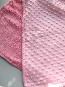 1 件-29.9 英寸 * 40.1 英寸粉色大号柔软亲肤泡泡毯儿童浴巾可爱纯色豆毯婴儿浴巾适合居家旅行 - 粉色 - 查看 7