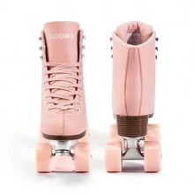 Roller Skates For Women/Youth With Height Adjustable Stoppers Retro Quad Roller Skates For Outdoor And Indoo - Hồng - Xem 2