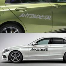 80x13cm 汽车挡风玻璃贴纸 反社会创意造型摩托车车窗乙烯基装饰贴花汽车改装配件通用适用于奥迪宝马丰田斯巴鲁雷克萨斯雪佛兰 GMC