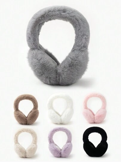 1pc Women Fashionable Minimalist Fluffy Warm Earmuffs, Suitable For Winter Winter Accessories