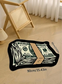 1pc New Arrival 3D Creative Funny Dollar Bill Doormat, Decorative Carpet For Living Room, Bedroom, Entryway, Multiple Patterns, Washable - Multicolor - View 5