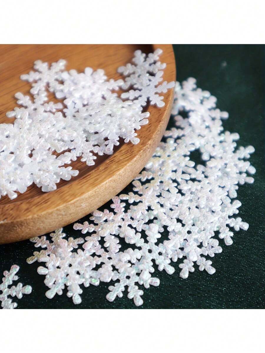 1 Gói/50 Miếng, Vòi Hoa Sen Thiết Kế Bông Tuyết, Vòi Hoa Sen Trang Trí Để Bàn, Trang Trí Tiệc, Trang Trí Giáng Sinh, Trang Trí Mùa Đông, Quà Tặng Giáng Sinh - trắng - Xem 1