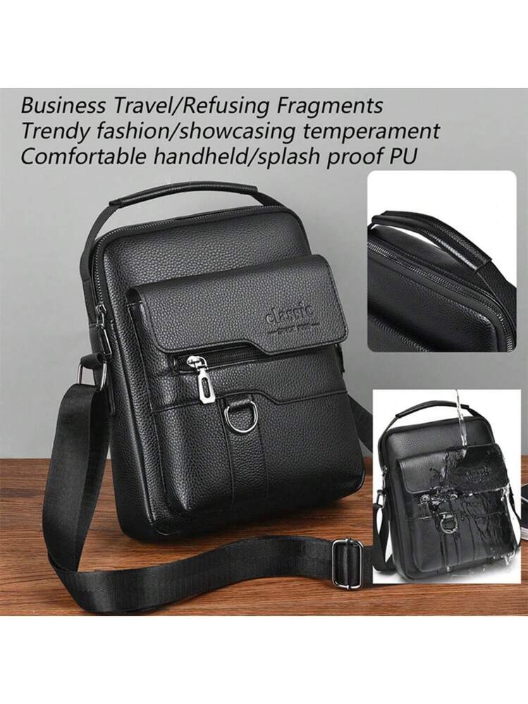 1 قطعة حقيبة كتف رجالية، حقيبة جلد صناعي عبر الجسم...