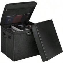 Fireproof Storage Footstool With Lock For Safe Storage Of Important Documents Folding Design - Black - View 1