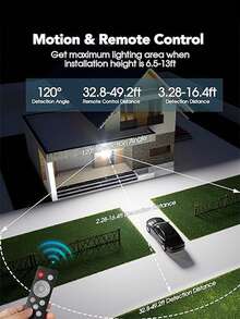 1 件 228LED 太阳能吊灯防水 360° 广角泛光灯带运动传感器太阳能灯带遥控器 3 种色温调节 5 种照明模式适用于家庭装饰户外照明车库生日派对节日派对活动照明吊灯，户外花园照明适用于小路、庭院、露台 - 均碼 - 查看 10