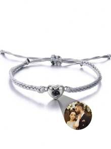 Vòng tay chiếu đá tự nhiên tùy chỉnh, Vòng tay chiếu đá mã não tròn 6mm có ảnh nhúng, Vòng tay chiếu ảnh thú cưng gia đình/cặp đôi bằng thép không gỉ được cá nhân hóa, Quà tặng kỷ niệm - vòng đeo tay chiếu - Xem 27