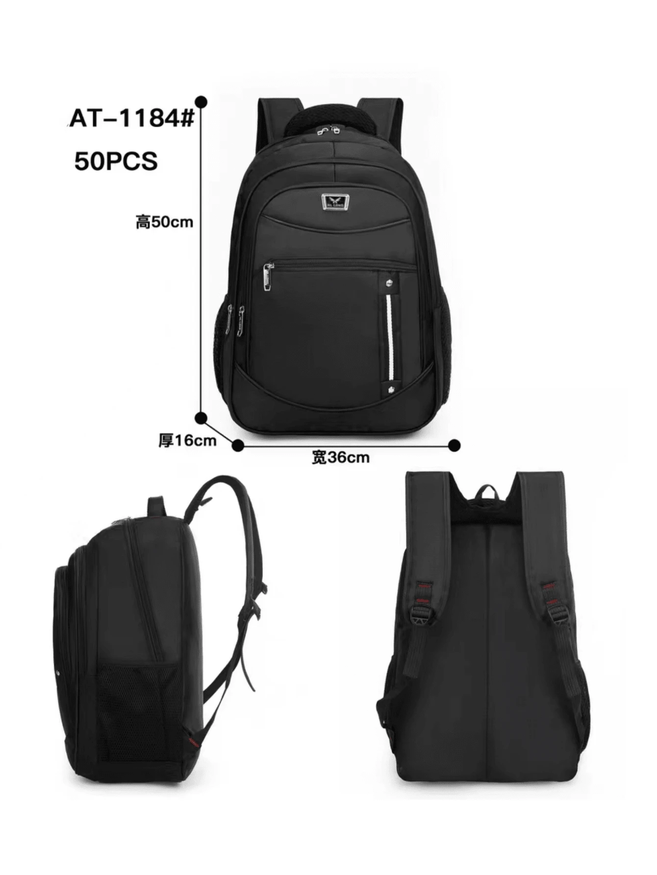 Backpack College Work School Waterproof Reinforced Notebook Steel Cable School Backpack With Large Capacity Case For Female Student Waterproof Nylon Multineos Brand 0Women's College School Backpack Travel Fashion Casual Unisex 0Backpack Large Executive Suitcase Bag For Notebook - màu đen - Xem 1