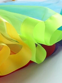 Girls' Rainbow Tulle Skirt Colorful Stage Performance Skirt - Multicolor - View 4