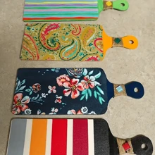 6pcs/12pcs/24pcs (9.4" X 3.5") Mini Wooden Cutting Boards With Rope Handle, Thanksgiving & Christmas Craft Decor - Apricot - View 7