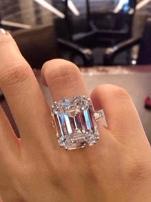 Mạ bạc tinh xảo, Cubic Zirconia lấp lánh, chi tiết tinh xảo như lụa, và thiết kế tuyệt đẹp - Nhẫn đính hôn và nhẫn cưới ngoạn mục dành cho cô dâu hiện đại, và quà tặng Giáng sinh và kỷ niệm ấm áp cho người thân yêu của bạn - Bạc - Xem 3